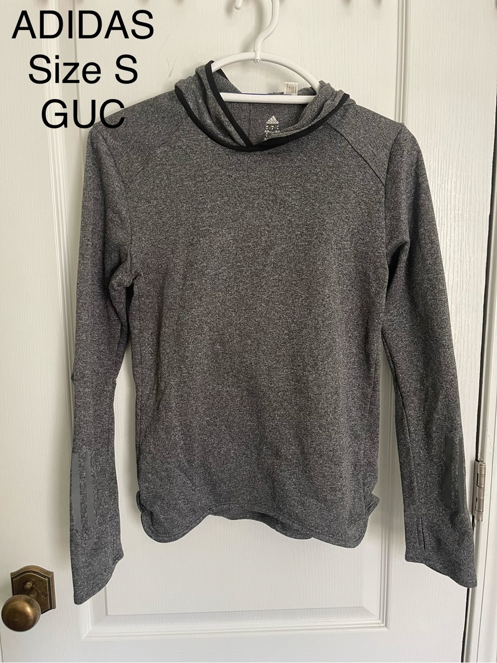 adidas Women's Dark Gray Heather Lightweight Hoodie Top